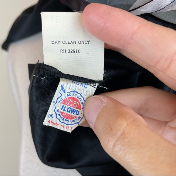 Vintage Pat Richards By Michael Maiello Black White Rose Floral Dress Size 16 - Picture 3 of 11